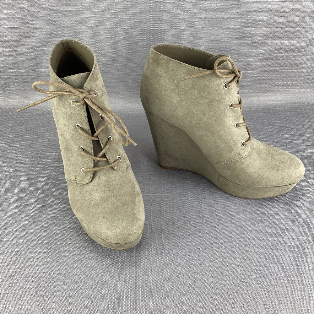 GBG Los Angeles Fabric Aheela Wedge Boots Womens 6.5M